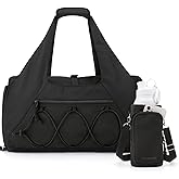 BAGSMART Gym Bag for Women, Lightweight Duffel with Shoe Compartment, Tote Bag with Wet Pocket for Yoga Travel, Black