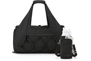 BAGSMART Gym Bag for Women, Lightweight Duffel with Shoe Compartment, Tote Bag with Wet Pocket for Yoga Travel, Black