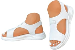 Sandals Womens Hiking Sport Open Toes Elastic Ankle Strap Slip on Comfortable Footbed Casual Air Cushion Support Platform Wal