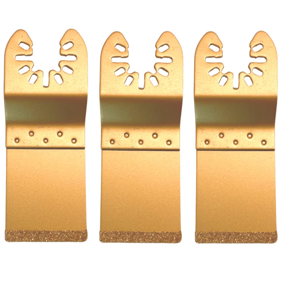 3 Pack - 35mm Carbide End Cut Multi Tool Blades for Bricks, Plaster And Grout Removal Cutter Saw Set Compatible with Dremel Fein Multimaster Makita Etc Oscillating