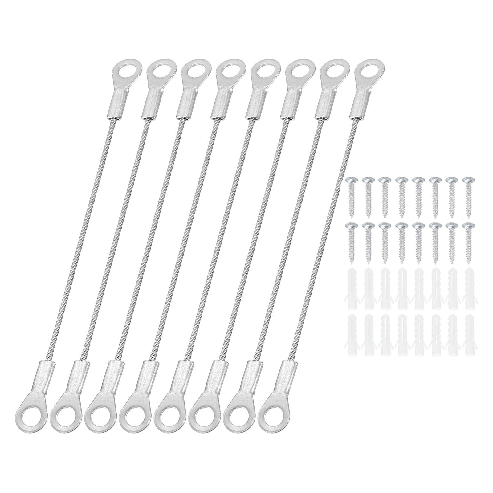 PATIKIL Cabinet Door Restraint Kit 1.5mm x 10cm, 8 Pack Stainless Steel Flexible Braided Cable Door Hinge Limiter for Limiting Chest Cupboard Door Opening Angle Swing