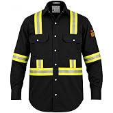Flame Resistant High Visibility Hi Vis FR Shirt - 100% C - 7 oz