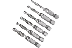 CoCud Combination Drill Tap Bit, 6-32 8-32 10-3210-24 12-24 1/4-20 Thread Size 1/4" Shank, High Speed Steel Tools - (Applicat