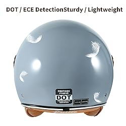Pretoee Open Face Motorcycle Helmet, 3/4 Retro