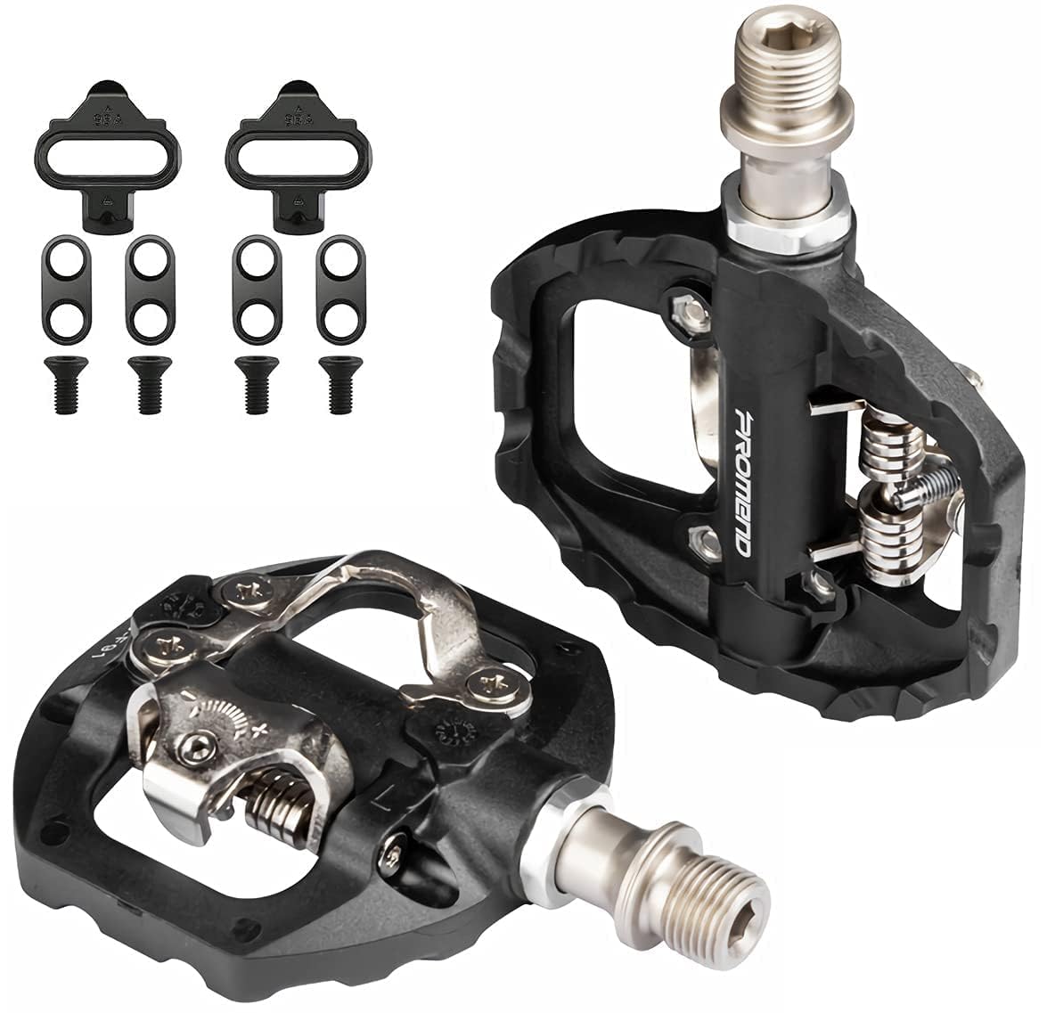 MTB Pedals Dual Platform with Cleats - Compatible with Shimano SPD Cleats, 3 Sealed Bearing Lightweight Nylon Fiber Bicycle Pedal for Gravel, BMX, City Bike, 9/16" — image 1