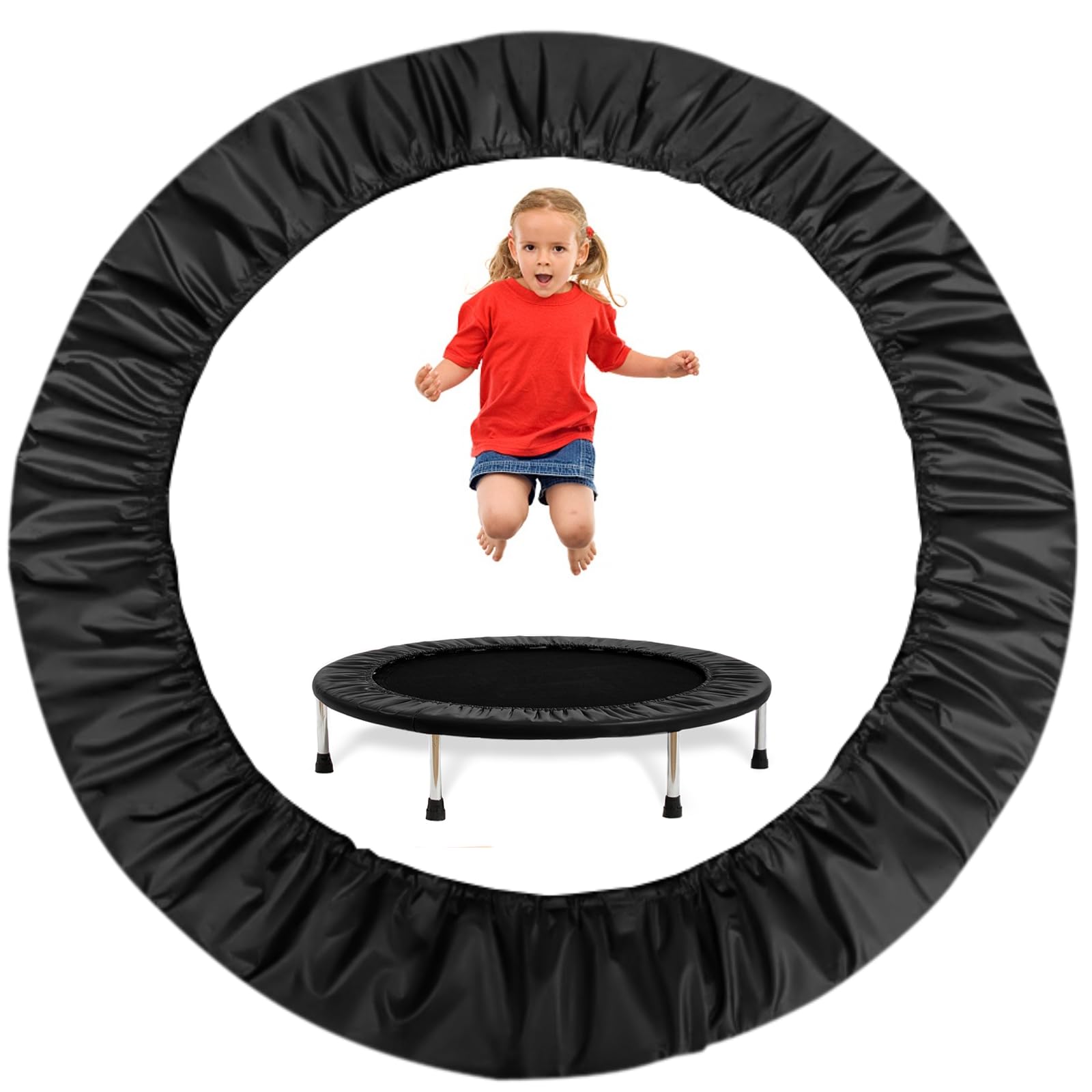 Photo 1 of Joyibay Trampoline Spring Cover Black, Round Trampoline Edge Protector Replacement, 600D Oxford Cloth Optional Cover for Small Trampoline Waterproof Cover for Home Playground