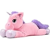 Lanmore Unicorn Stuffed Animal Giant 31" Stuffed Unicorn Plush Pillow, Christmas Birthday Gift for Girls Kids Girlfriend, Pink