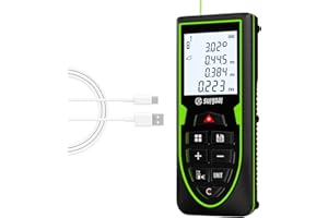 SG SURGOAL Laser Measure 120m/393.7ft Li-on Rechargeable Digital Laser Measurement Tool Distance Measuring Tape with Angle Se