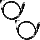 BTFO 2pcs Type A 3.5mm/0.14in TRS to Male 5-Pin DIN MIDI Cable Adapter | 1.5m/59in Long TRS to Multi-Directional 5 Pin MIDI Jack Cable Cord for Keyboards Synths &amp; DAWs, Black