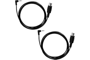 2pcs Type A 3.5mm/0.14in TRS to Male 5-Pin DIN MIDI Cable, 1.5m/59in Long TRS to Multi-Directional 5-Pin MIDI Cable for Keybo