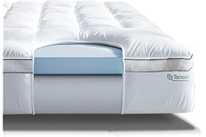 ViscoSoft 4 Inch Pillow Top Memory Foam Mattress Topper Queen - Cooling Hybrid Lux Dual Layer Mattress Pad - CertiPur-US Certified