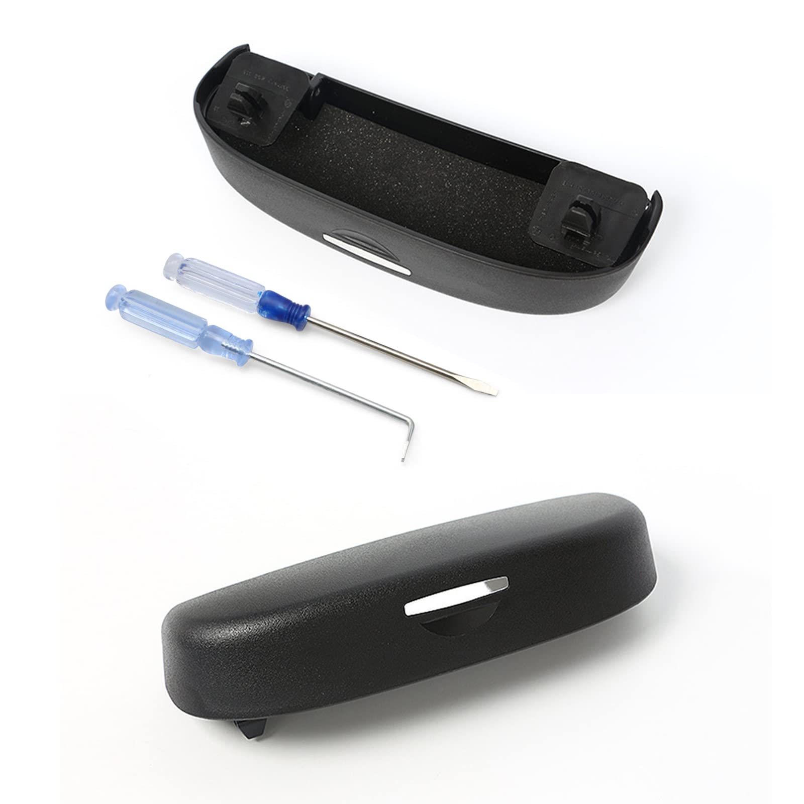 CDEFG Car Front Sunglasses Holder Compatible with VW T-ROC 2018-2021 2022 2023 UK Glasses Box ABS Sunglasses Case Car Glasses Storage Box Organizer Accessories (Black)