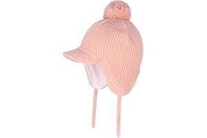LLmoway Toddler Fleece Beanie Winter Hat with Ear Flaps Baby Knit Hat with Visor