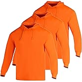 WISIGO 3PCS Hi Vis Safety Reflective Shirts with Long Sleeve Work Construction High Visibility Hoodie for Men