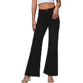 KDF Wide Leg Jeans for Woman Baggy Stretchy Loose Trendy Frayed Hem Denim Boyfriend Pants