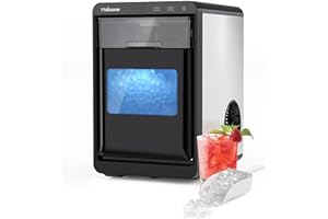 Maksone Nugget Ice Maker Countertop,44lbs/Day,Self-Cleaning ice Machine with Pebble ice,One-Click Operation,for Home/Kitchen/Office
