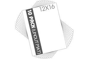 MBC MAT BOARD CENTER Mat Board Center, Pack of 10, 12x16 Uncut White Color Mats Mat Boards - Acid Free, 4-Ply Thickness, White Core - Great for Pictures, Photos, Framing Backing