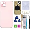 Perzework OEM Back Glass Replacement for iPhone 15 6.1-inches with Reparing Tool Kit (Pink)