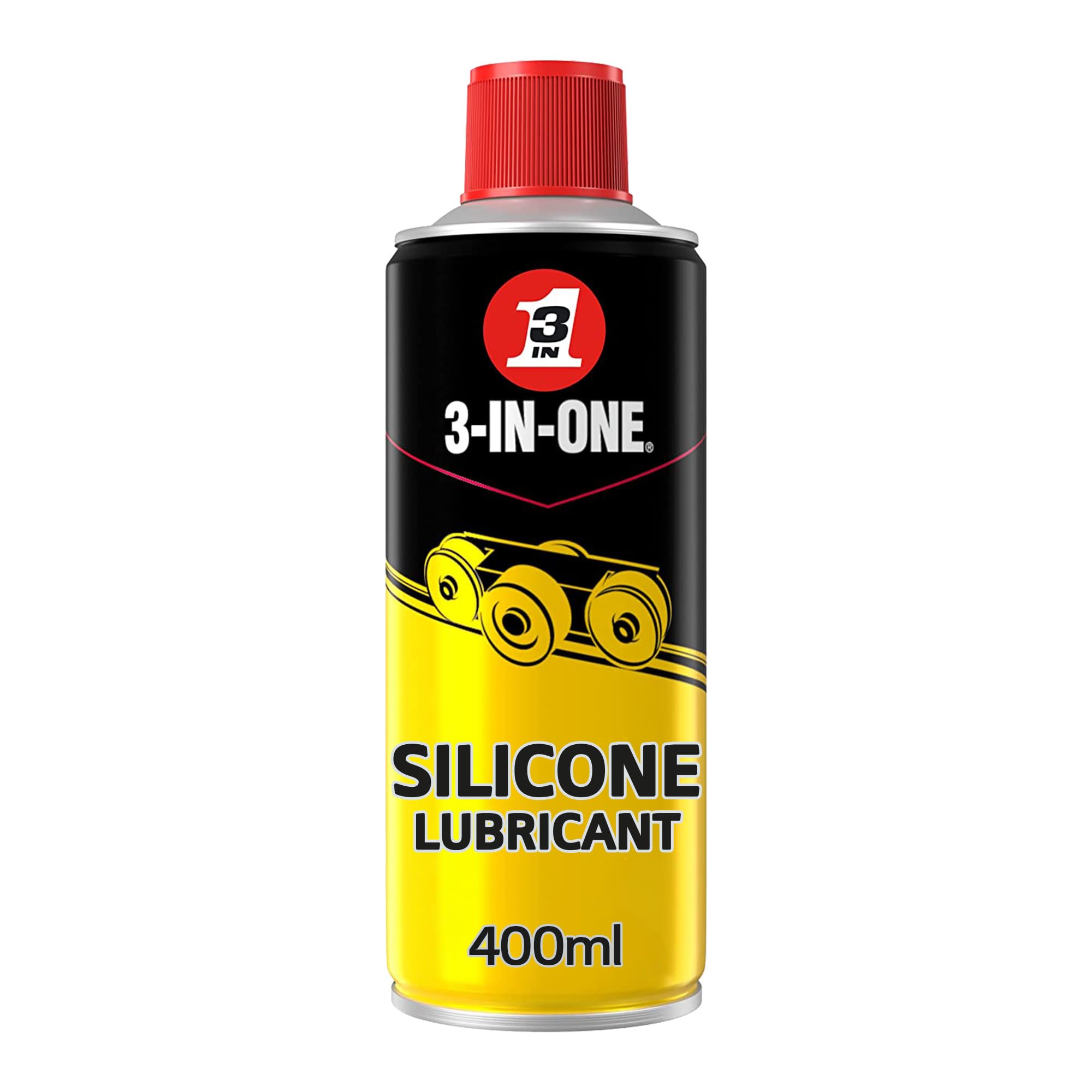 3-IN-ONE Silicone Lubricant 400ml - Multipurpose High-Performance Lubricant - Effortless, Fast-Drying, Moisture Protection, Guards Rubber and Plastic