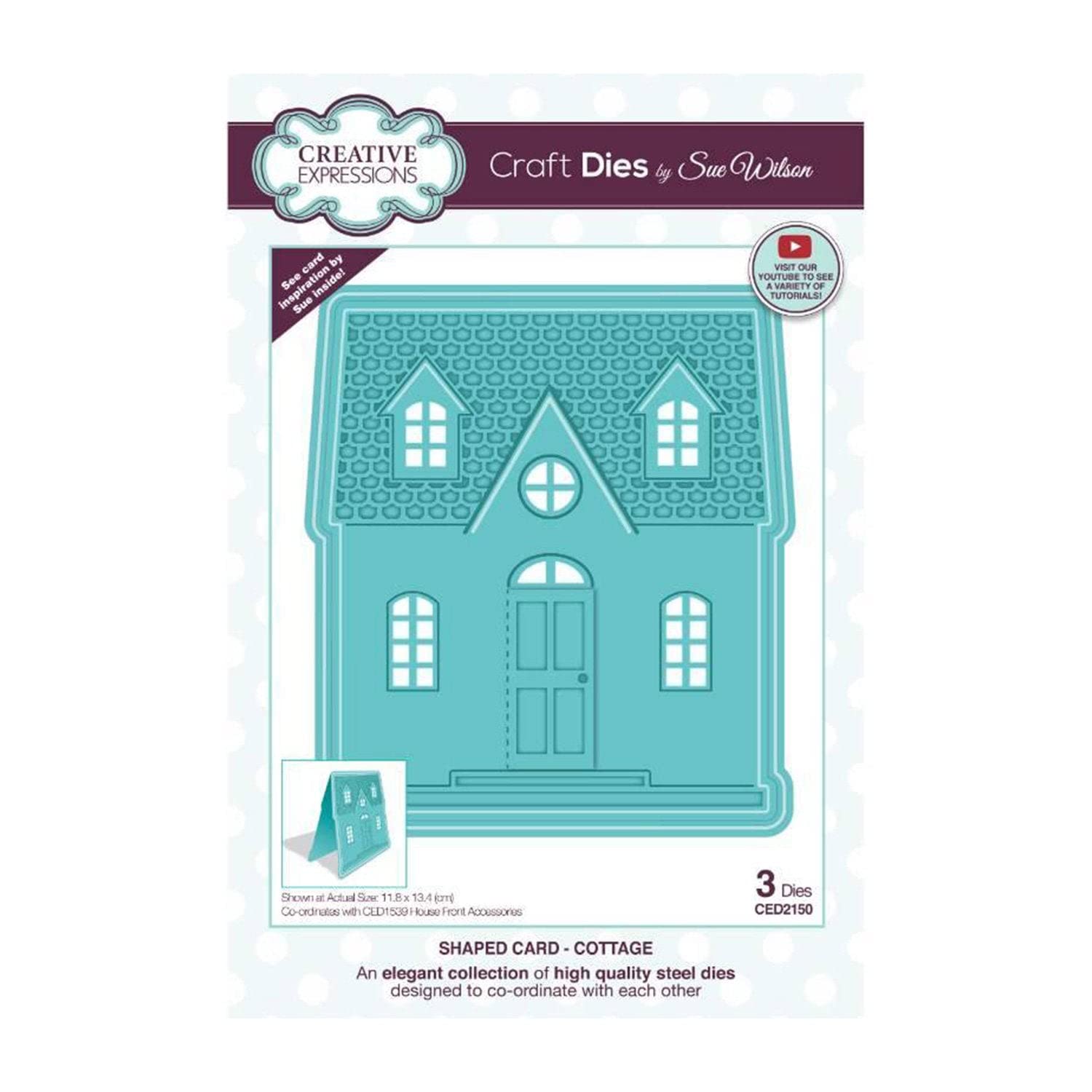 Creative E x pressions Sue Wilson-Shaped Cards Cottage-Craft, Metal, Die Size 11.8 x 13.4 cm