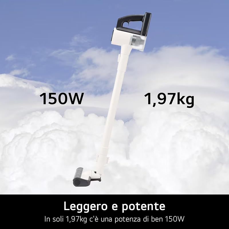 CordZero A9 Air, Aspirapolvere senza Fili, 150W, Autonomia 40 min, Spazzola Parquet, 2 Accessori, Autoportante, Corpo Leggero 1,97kg, Base Porta Accessori, Calming Beige