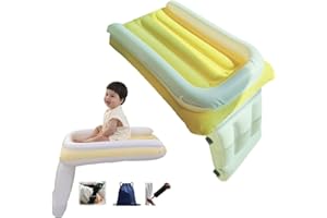 GEMBEBE Safe and Convenient Traveling with Inflatable Toddler Airplane Bed, Inflatable Car Baby Travel Bed - Includes Hand Pump, Seat Belt, Carry Bag,Perfect for Airplane Travel