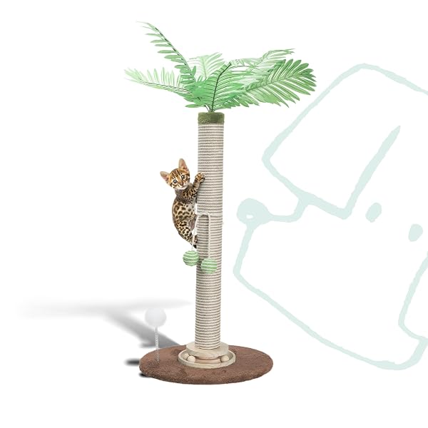 POMESEA CAT SCRATCHING POST 34 INCH WITH ROTATING...