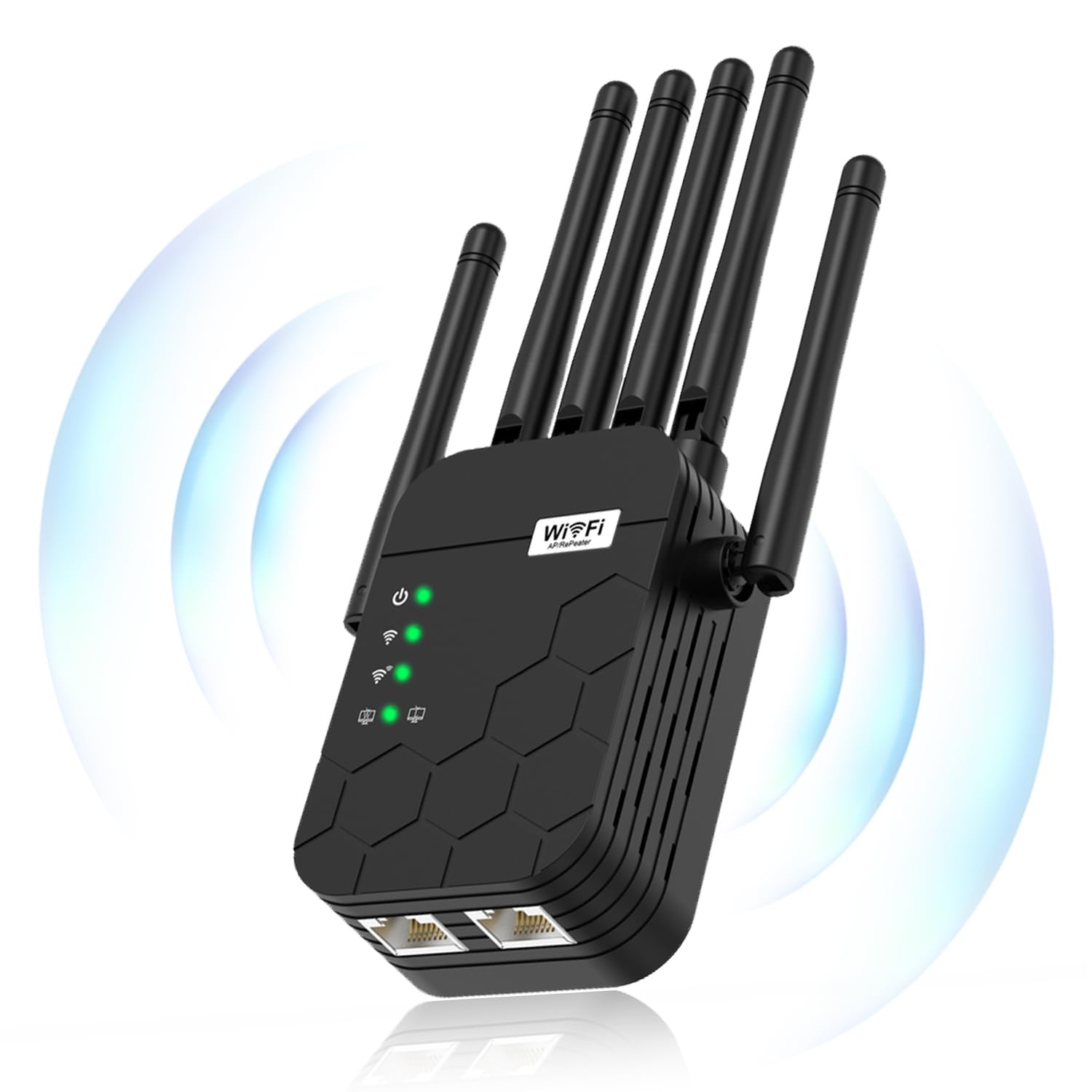 Photo 1 of 2026 WiFi Extender Signal Booster, Dual Band 5.8GHz&2.4GHz, 6X Faster, WiFi Booster Covers Up to 13880 Sq.ft, WiFi Repeater 1.2Gbps with Ethernet Port, Connects 100+ Devices, One-tap Setup