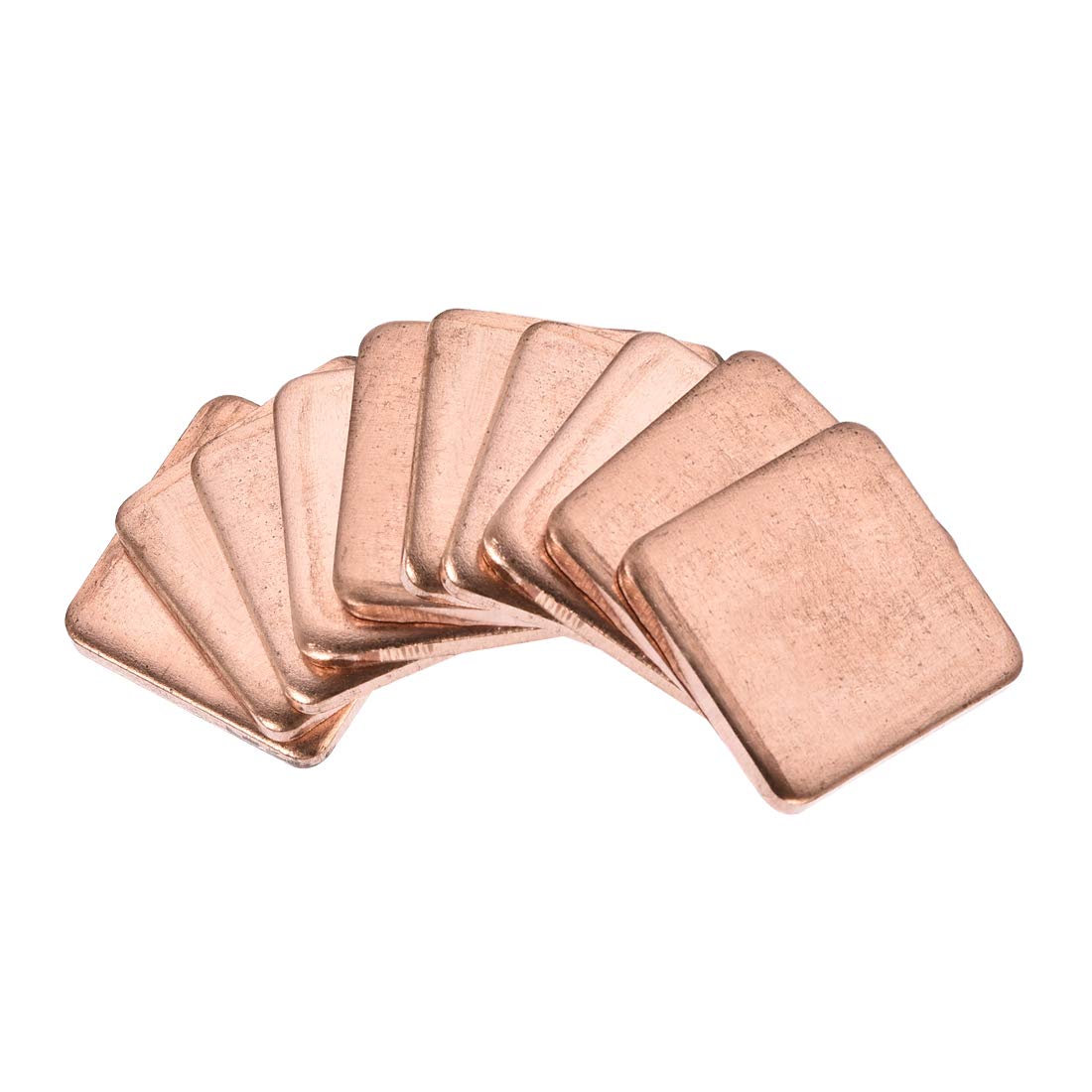 sourcing map Flat IC Chipset Thermal Copper Heatsink for CPU GPU 15 x 15 x 2mm 10pcs