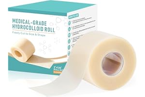 Hydrocolloid Roll for Wound Care, 2in*10ft Self-Adhesive Hydrocolloid Tape, Cut-to-Size Shapeable Hydrogel Bandages, Flexible
