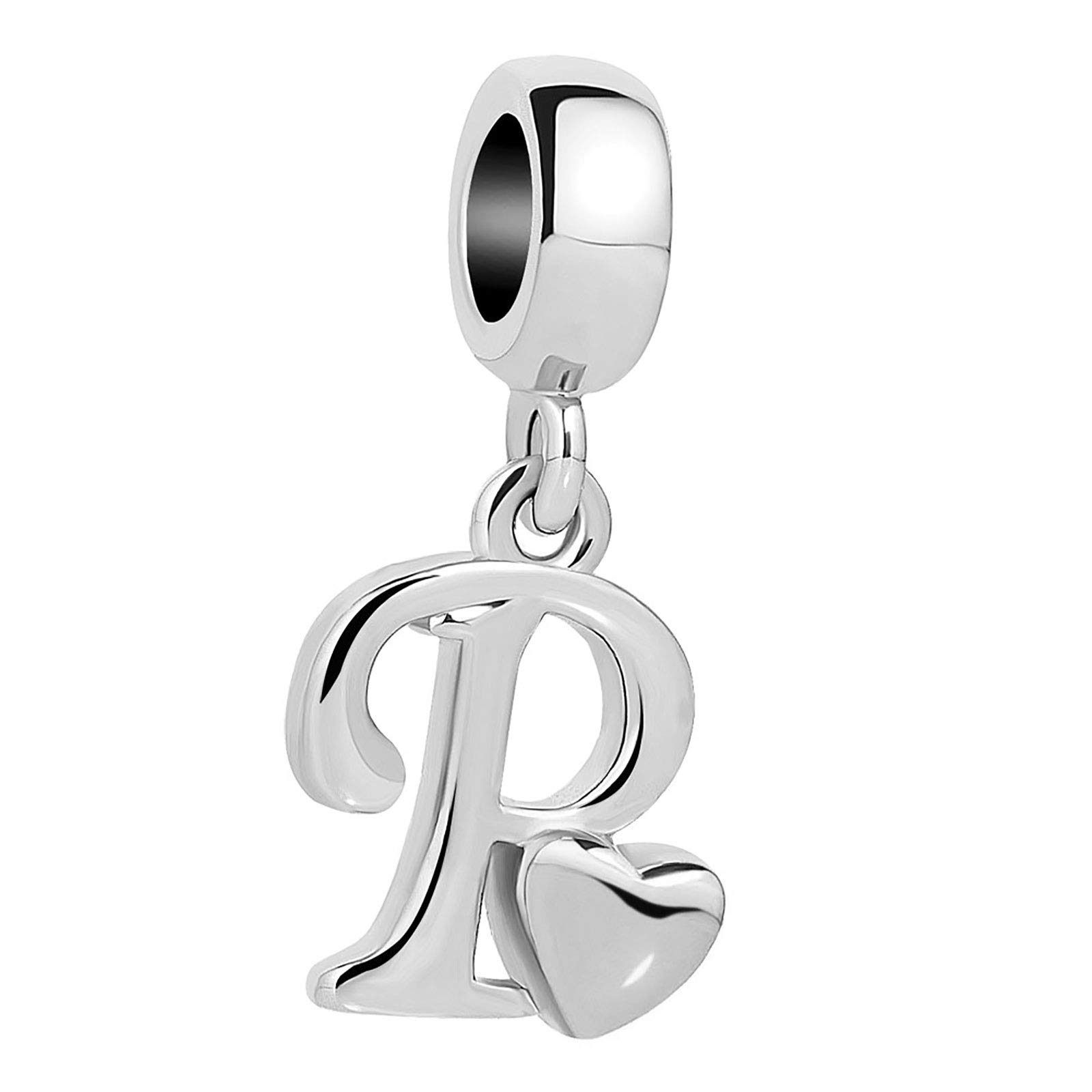 KunBead Jewelry Letter P Initial Charms Love Heart Glass Mother and Son Mini Teacher Forever Friends Charms fit Bracelets