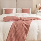 DSAoTeng Jacquard Bed Runner & Cushion Cover Set, Pink, 45x240cm view 4
