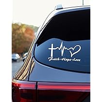 God Is Love Vinyl Decal - White Lettering With A Red Heart Window Sticker