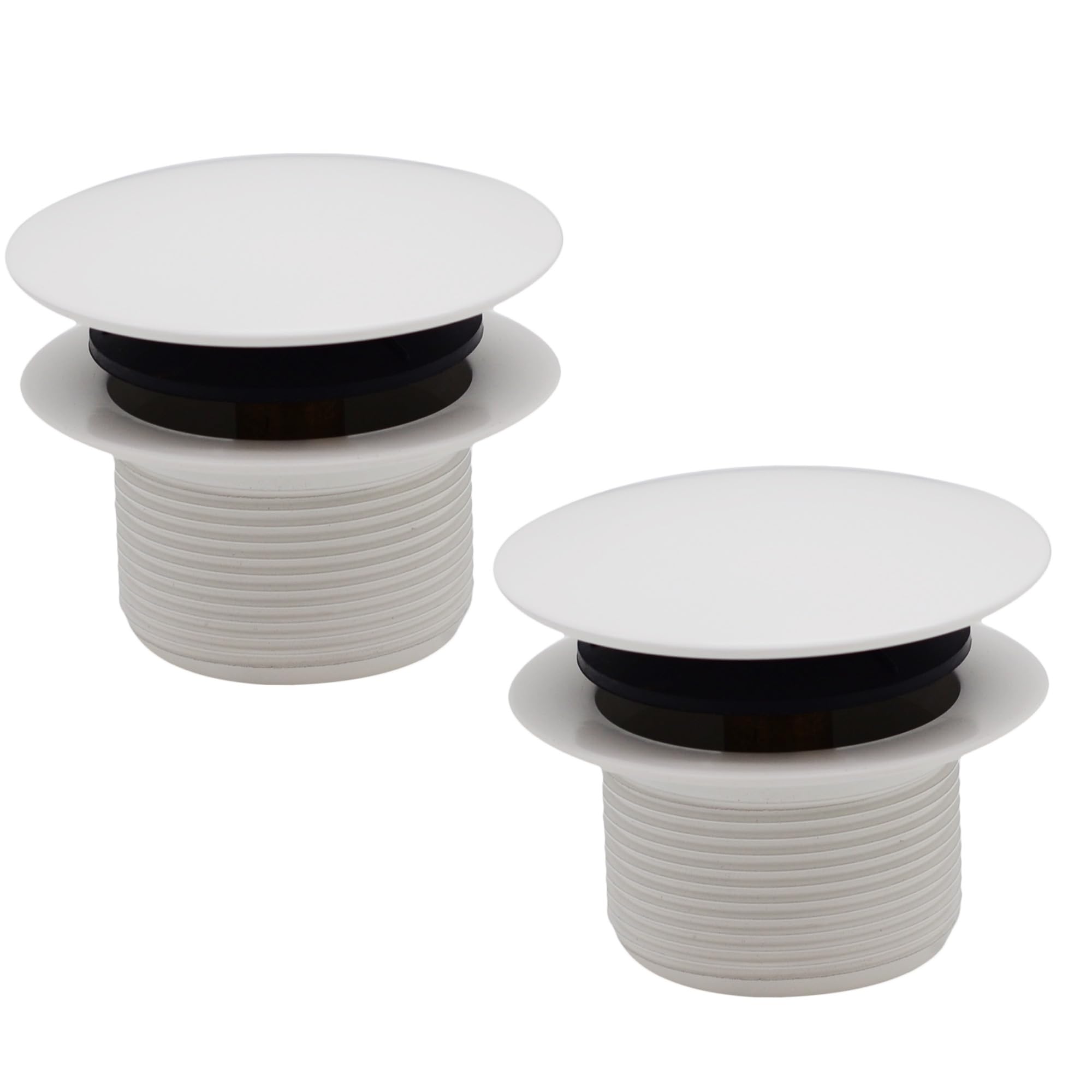 Westbrass D398R-2-50 1-1/2" NPSM Coarse Thread Mushroom Tip-Toe Bathtub Drain Stopper, Powder Coat White (2-Pack) Image Westbrass D398R-2-50 1-1/2" NPSM Coarse Thread Mushroom Tip-Toe Bathtub Drain Stopper, Powder Coat White (2-Pack) Image