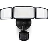 LUTEC 72W 7500LM LED Security Lights Motion Sensor Light Outdoor, 5000K Daylight, IP65 Waterproof, Dusk to Dawn, 3-Head Motio
