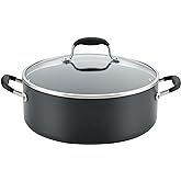 Anolon Advanced Home Hard-Anodized Nonstick Wide Stock Pot/Stockpot (7.5-Quart, Onyx)