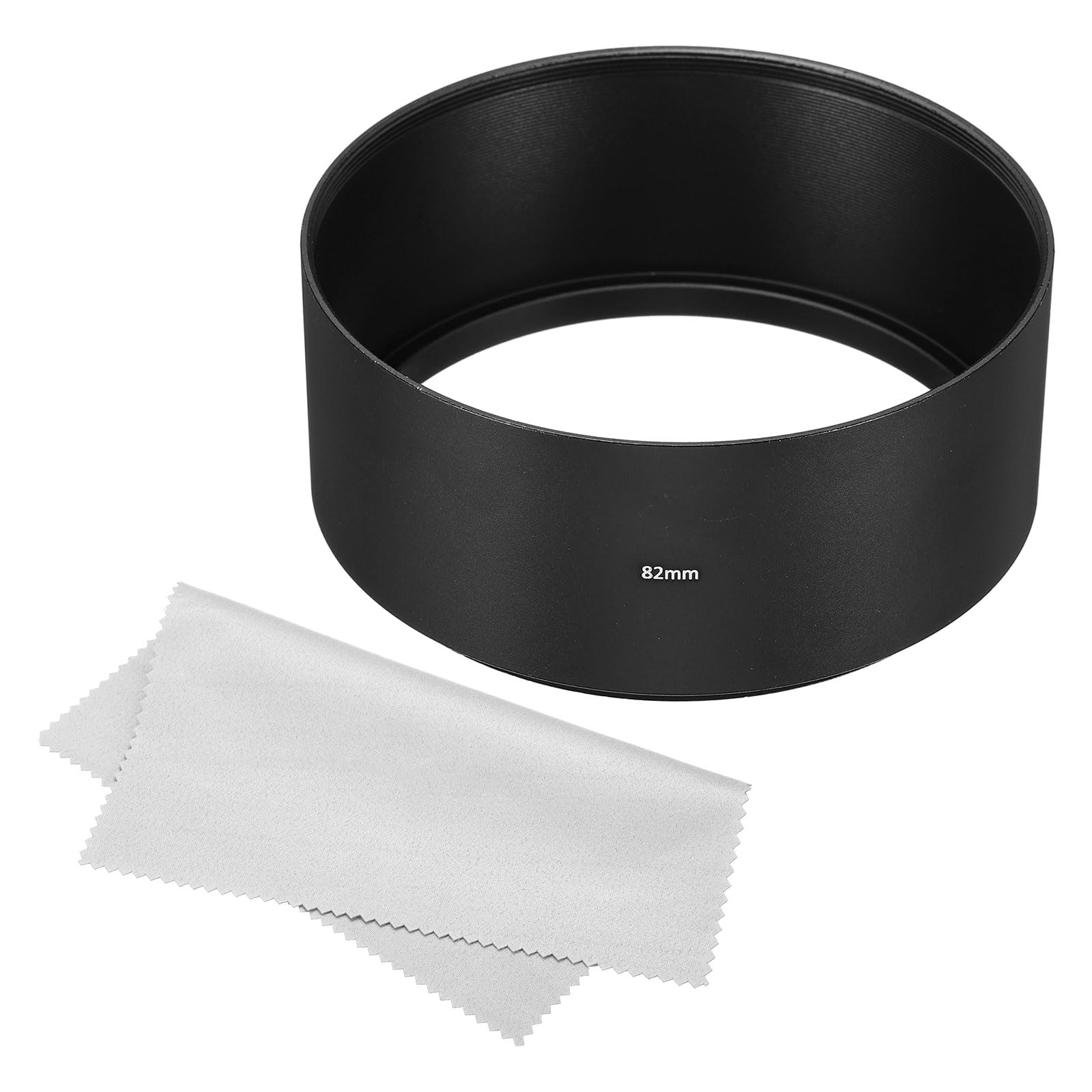PATIKIL 82mm Lens Hood, Long Focus Frosted Surface Anti-reflective Inside Hood with Cleaning Cloth for Camera Lens, Black for Nikon, for Fujifilm, for Pentax, for Leica