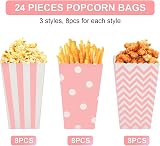 Popcorn Favor Boxes 24Pcs Striped Paper Retro 11.5cm Pink Party Treats view 3