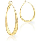 ILLUMIN 18K Gold-Plated Hoop Earrings for Women Girls, Sterling Silver Posts, Hypoallergenic, Trendy Fashion Jewelry Gifts