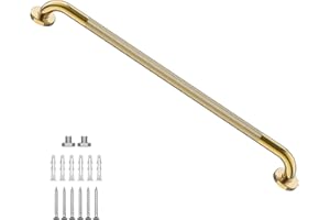Gold Shower Grab Bar w/Anti-Slip Knurled Grip 36 Inch, Zepolu Wall Mounted Stainless Steel Bath Grab Bar,Safety Balanced Handrail, Handicap Injury Elderly Senior Assist Support Textured Handle