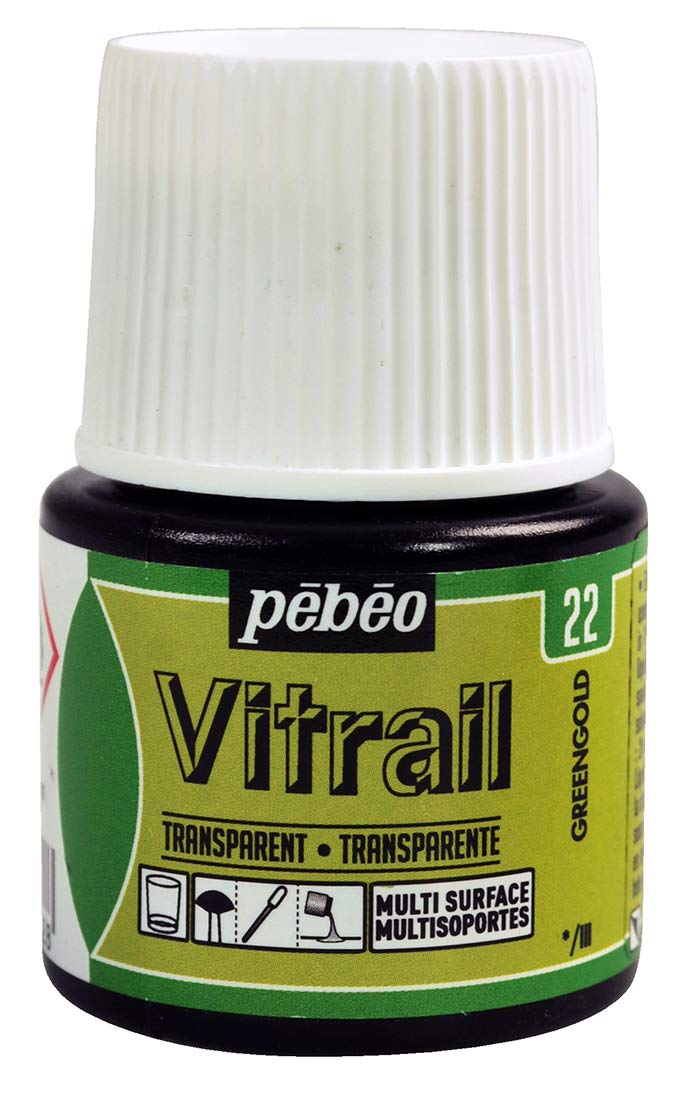 Pebeo Vitrail Stained Glass Effect Glass Paint 45-Milliliter Bottle, gold — image 1