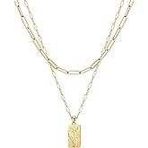Ava Riley Necklace for Women, 14K Gold-Plated Dainty Choker, Silver Layered Necklaces for Women, Trendy Beach Jewelry