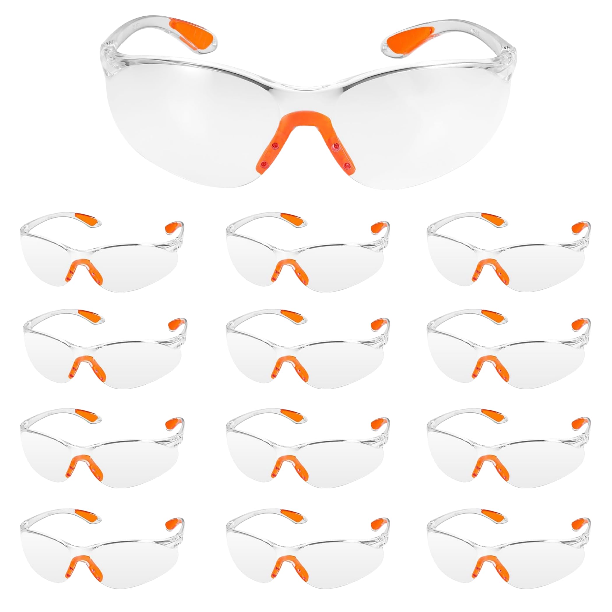 Goggles Safety Glasses for Work 12PCS Clear Safety Glasses, Eye Protection-Glasses, Lab Goggles Safetys Eyeglasses OverGlassess Eyewear Safetys OcularGoggles for Work Construction Laboratory Chemistry