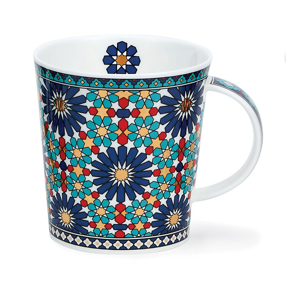 Dunoon Lommond Mug Tangier 0.32 Litre Fine Bone China with 22 Carrat Gold Detailing (Dark Blue)