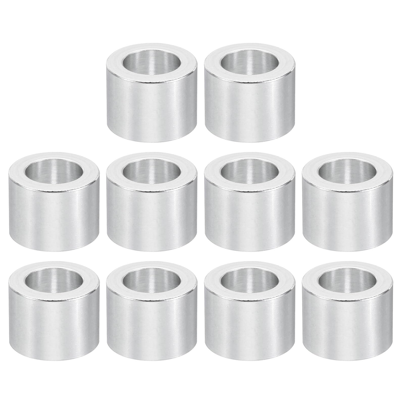 PATIKIL M12 Aluminum Spacers, 10 Pcs Metal Spacer Aluminum 12.5mm ID x 20mm OD x 15mm L Aluminum Spacer Screw Standoff Round for 1/2inch or M12 Screw Bolts