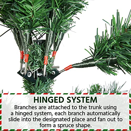 Yaheetech 6ft Green Unlit 'Feel Real' Newberry Spruce Hinged Artificial