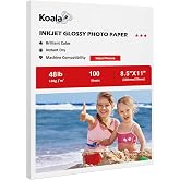 Koala Glossy Inkjet Photo Paper 8.5X11 Inches 48lb 100 Sheets | Glossy Photographic Paper Compatible with Inkjet Printer Use 