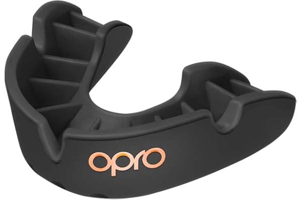 OPRO Bronze Level Moldable Mouth Guard Essential Fit (Black) Adult & Kids Boxing Mouthguard for MMA & Impact Sports, Easy Sel
