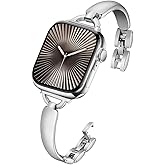 DEALELE Bands Compatible with Apple Watch 49mm 46mm 42mm 45mm 41mm 44mm 40mm 38mm, Bling Jewelry Diamond Metal Replacement Bracelet iWatch Series 10/9 / 8/7 / 6/5 / 4/3 / SE/Ultra Women Men