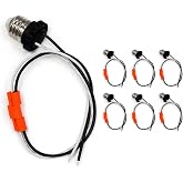 DEMASLED 6 Pcs E26 Socket Adapter, Medium Base Male Screw in Light Socket Pigtail for LED Recessed Lights with 15.75 Inch Cable